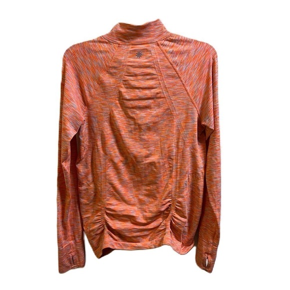 Athleta Fast Track 1/4 Zip Spacedye Orange Pullover Long Slv Top XL - Picture 2 of 3